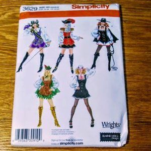 SIMPLICITY#3629*SEXY PIRATE*FLIRTY NURSE & ZORRO*WOMEN 6 TO 12*PRICE IS FIRM*
